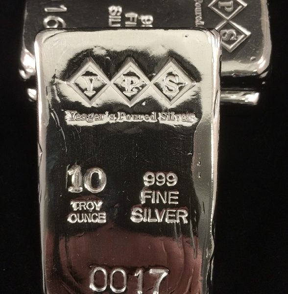 10 Oz. YEAGER'S POURED SILVER BAR