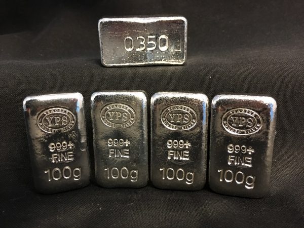 100 Gram YEAGER'S POURED SILVER BAR