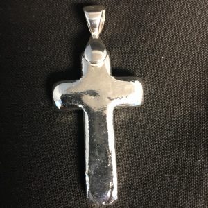 1 Oz. YEAGER'S POURED SILVER CROSS WITH BAIL