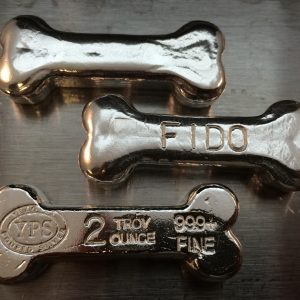 2 Oz. YEAGER'S POURED SILVER DOG BONE