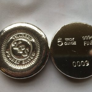 5 Oz. YEAGER'S POURED SILVER BUTTON