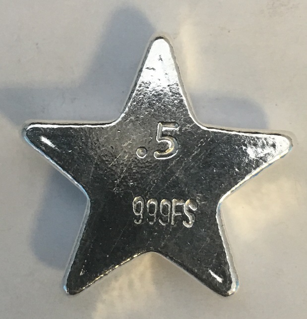1/2 oz YPS STAR ingots .999 fine silver 