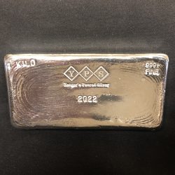 1 Kilo Yeager's Poured Silver Bar – 2023