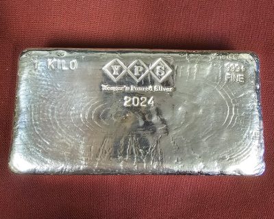 1 Kilo Yeager’s Poured Silver Bar – 2024